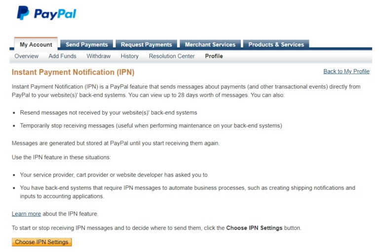 מסך IPN בפייפאל