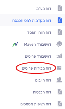 דוח פריטים